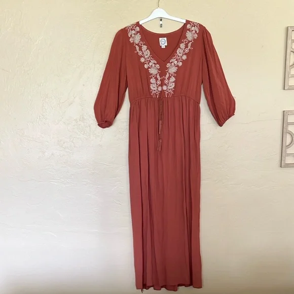 chinese dress ladies French Blue Floral Maxi